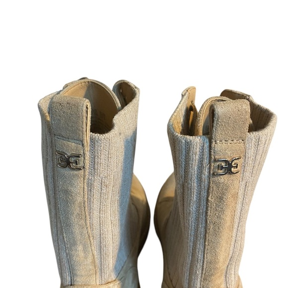 Sam Edelman Tan Suede Leather Knit Lydell Combat Boot BohoGrunge Fall Winter 90s - Picture 8 of 12